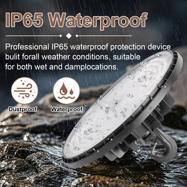 Led Ufo High Bay Light 100w 150w 160w 210w 230w 235w And Cct Ajustable 3000k4000k5000k Dark Bronze With Dlc Listed For Factory (7)