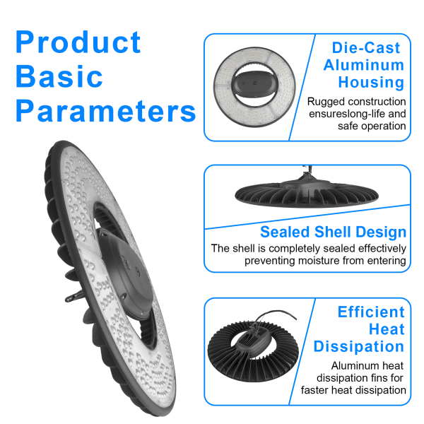 Led Ufo High Bay Light 340w 350w 410w Dark Bronze 5000k With Dlc Listed For Warehouse (3)